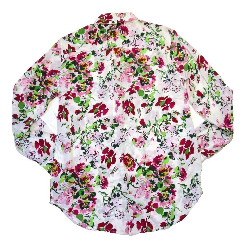 NWT Equipment Signature in Bright White Floral Silk Button Down Shirt S - Picture 6 of 6